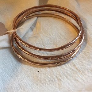 Rose gold bangle set